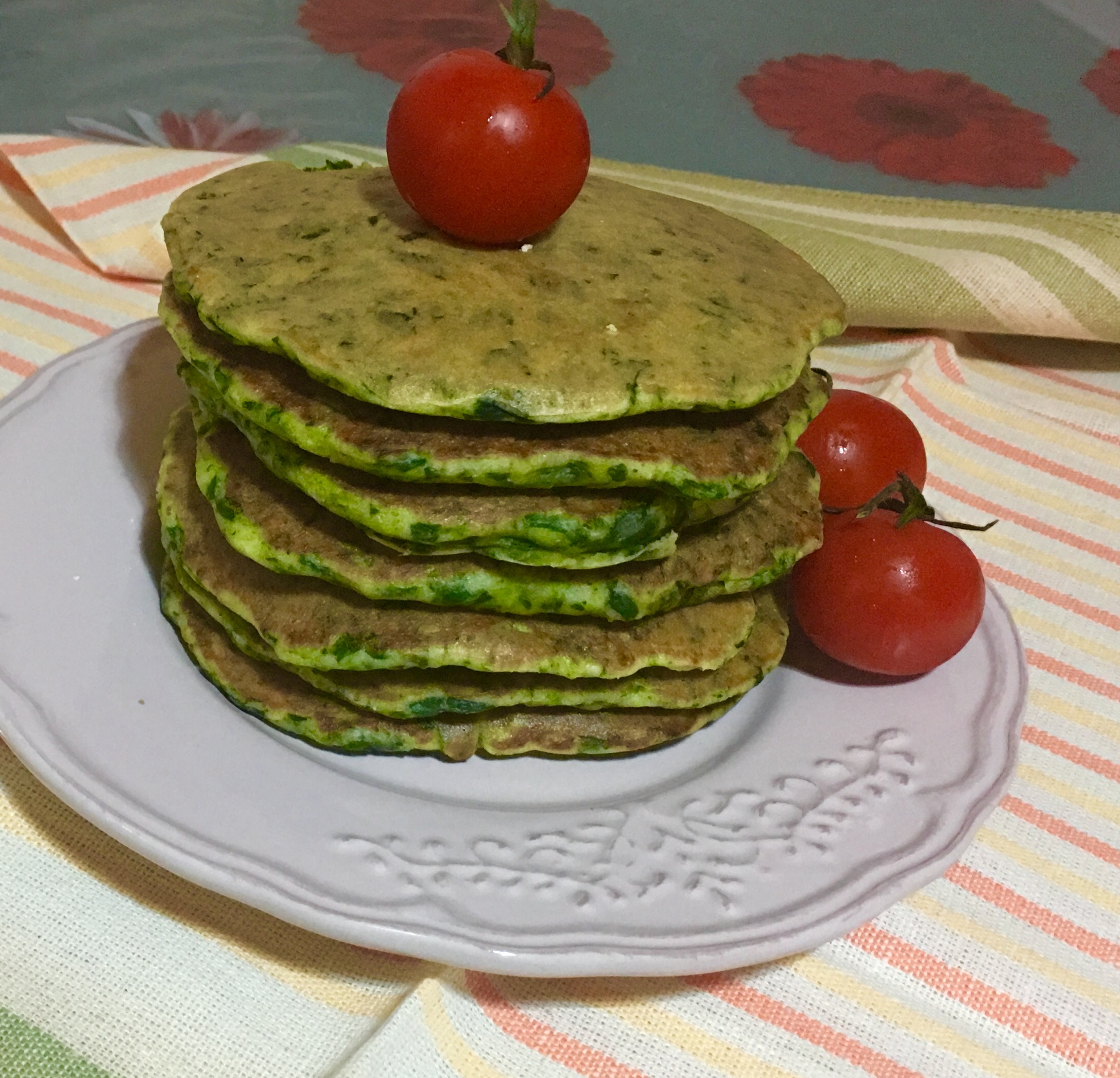 Pancakes Salati agli Spinaci